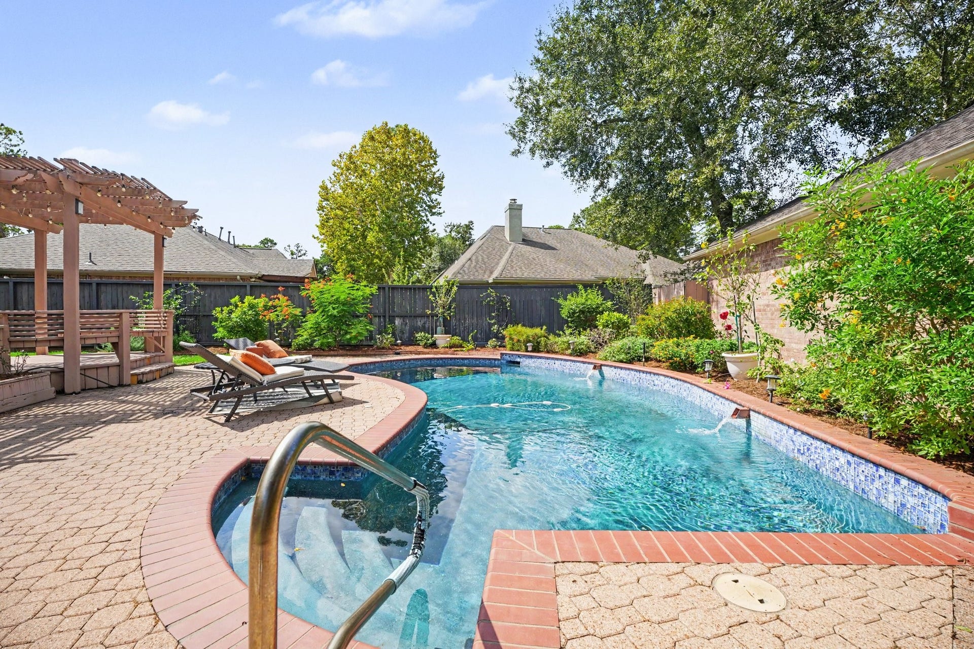 16507 Heather Meadow Court, Pasadena, TX 77059 Enjoy year-round relaxation in your heated pool, whether you're taking a refreshing dip during cooler months or unwinding poolside with your morning coffee or evening glass of wine. For added peace of mind, the whole-house generator is conveniently tucked away near the garage off to the side of the home.
