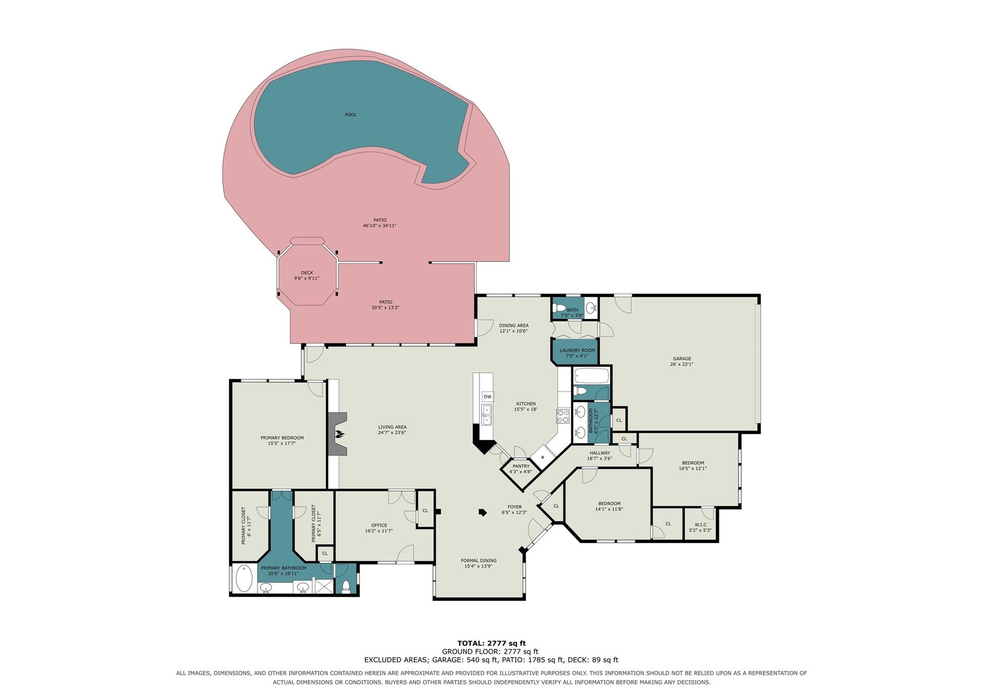 16507 Heather Meadow Court, Pasadena, TX 77059 Digital Floor Plan of the interior of the home and the exterior. Builder Floor Plan is available in the MLS attachments.
