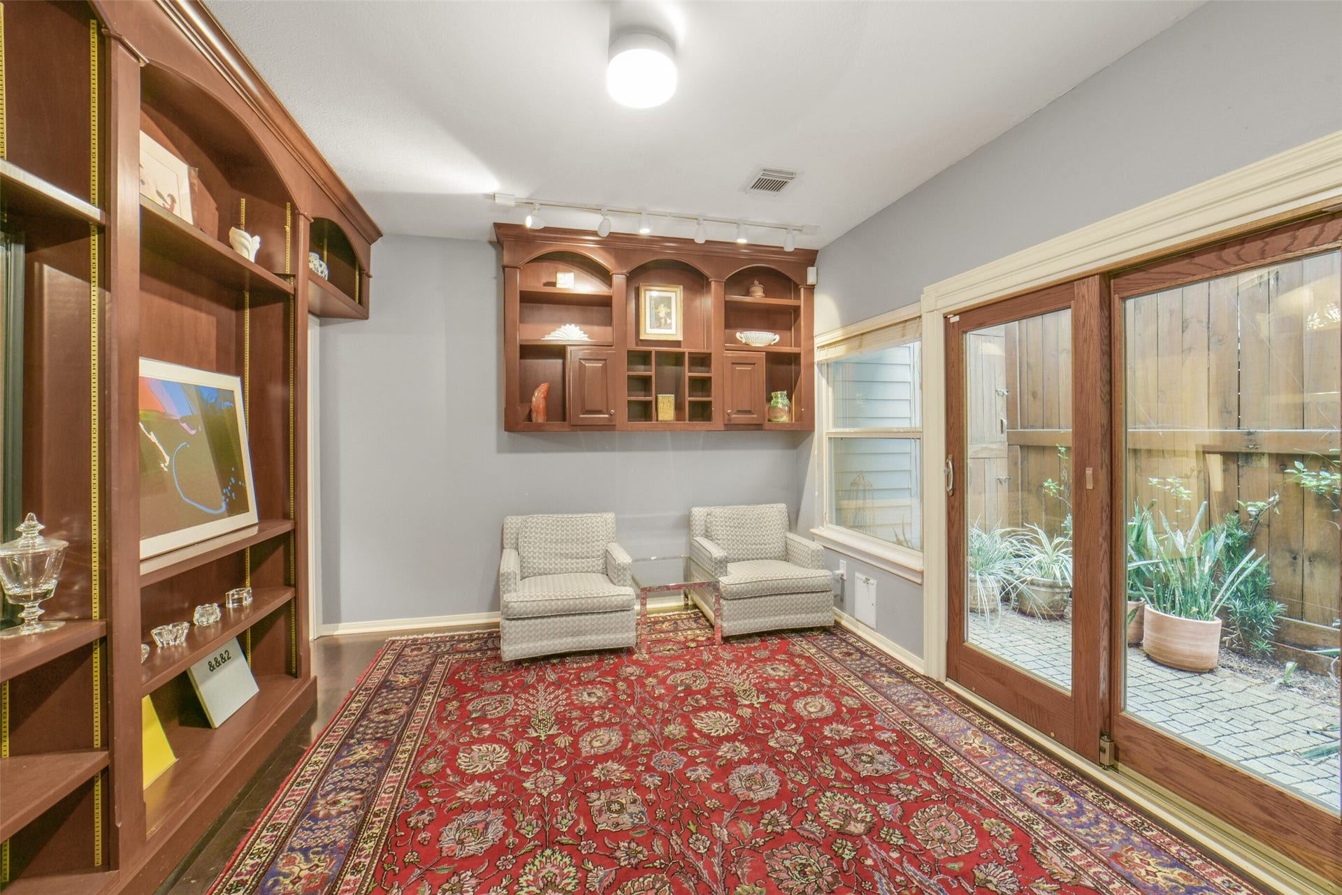 lots of built in cabinetry in the first floor bedroom.  This could be an alternate primary bedroom