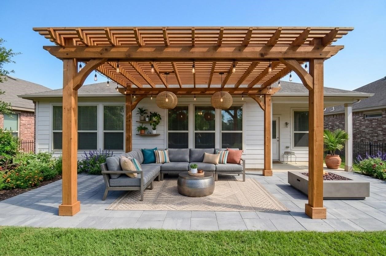 1215 Majestic Oak, Richmond, TX 77469 Virtual Rendering of Pergola Addition