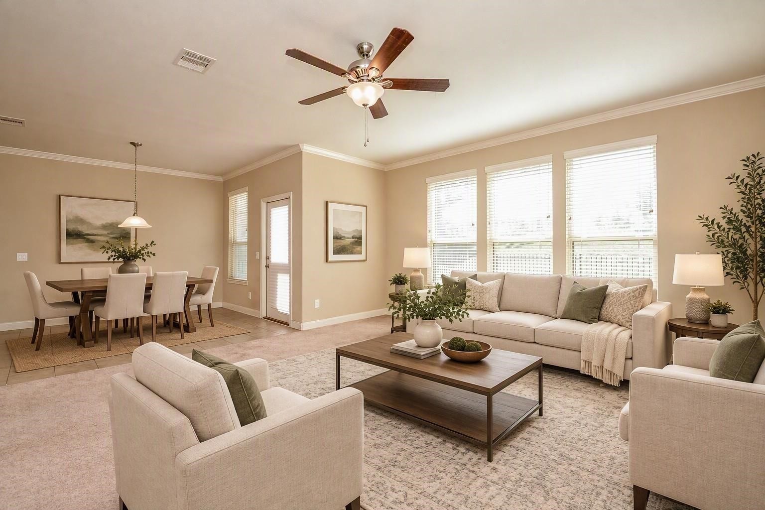 1215 Majestic Oak, Richmond, TX 77469 Light and Bright Living Room with High Ceilings - enhanced Staging