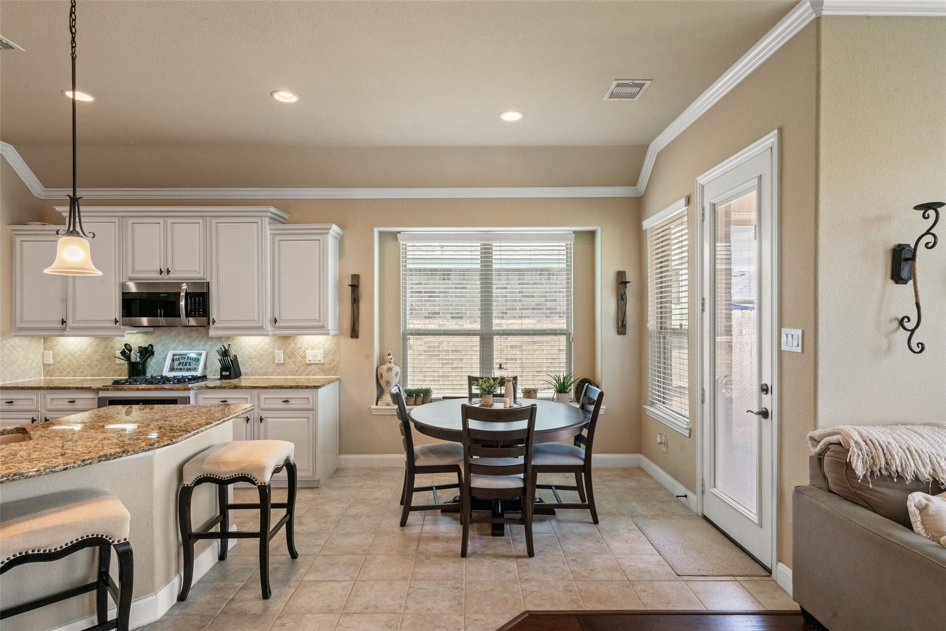 Breakfast area that looks out into backyard