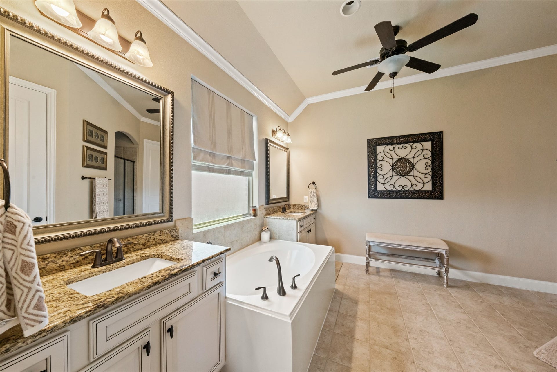 His and her countertops with granite