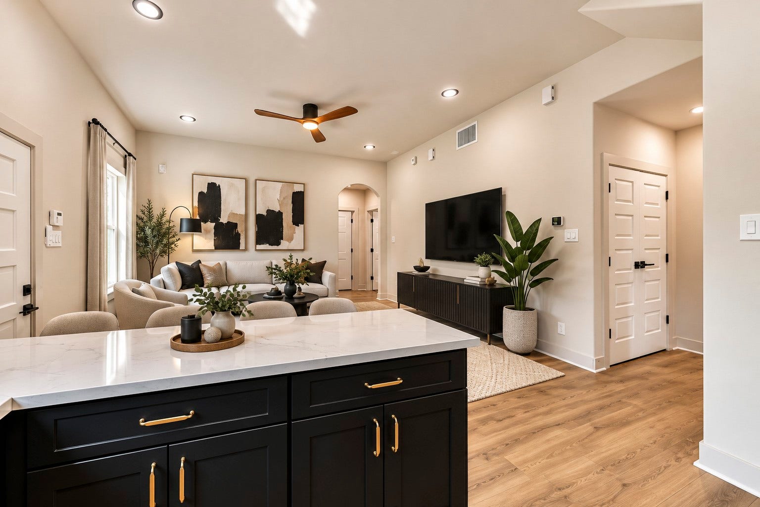 9725 Turnbow A and B, Houston, TX 77029 This photo has been virtually staged to help prospective buyers visualize the space's full potential, including furniture placement, design possibilities, and functionality. Furnishings and decorative items are for illustration purposes only and are not included in the sale of the property.
