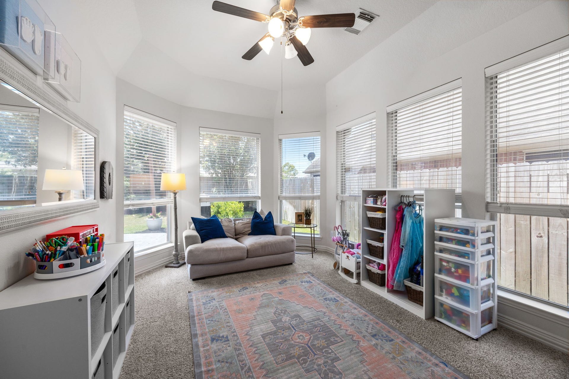 26823 Sandy Arbor Lane, Katy, TX 77494 Private guest suite offers a spacious, flexible layout with an abundance of windows and versatility for use as a guest retreat, playroom, craft room or additional living space.