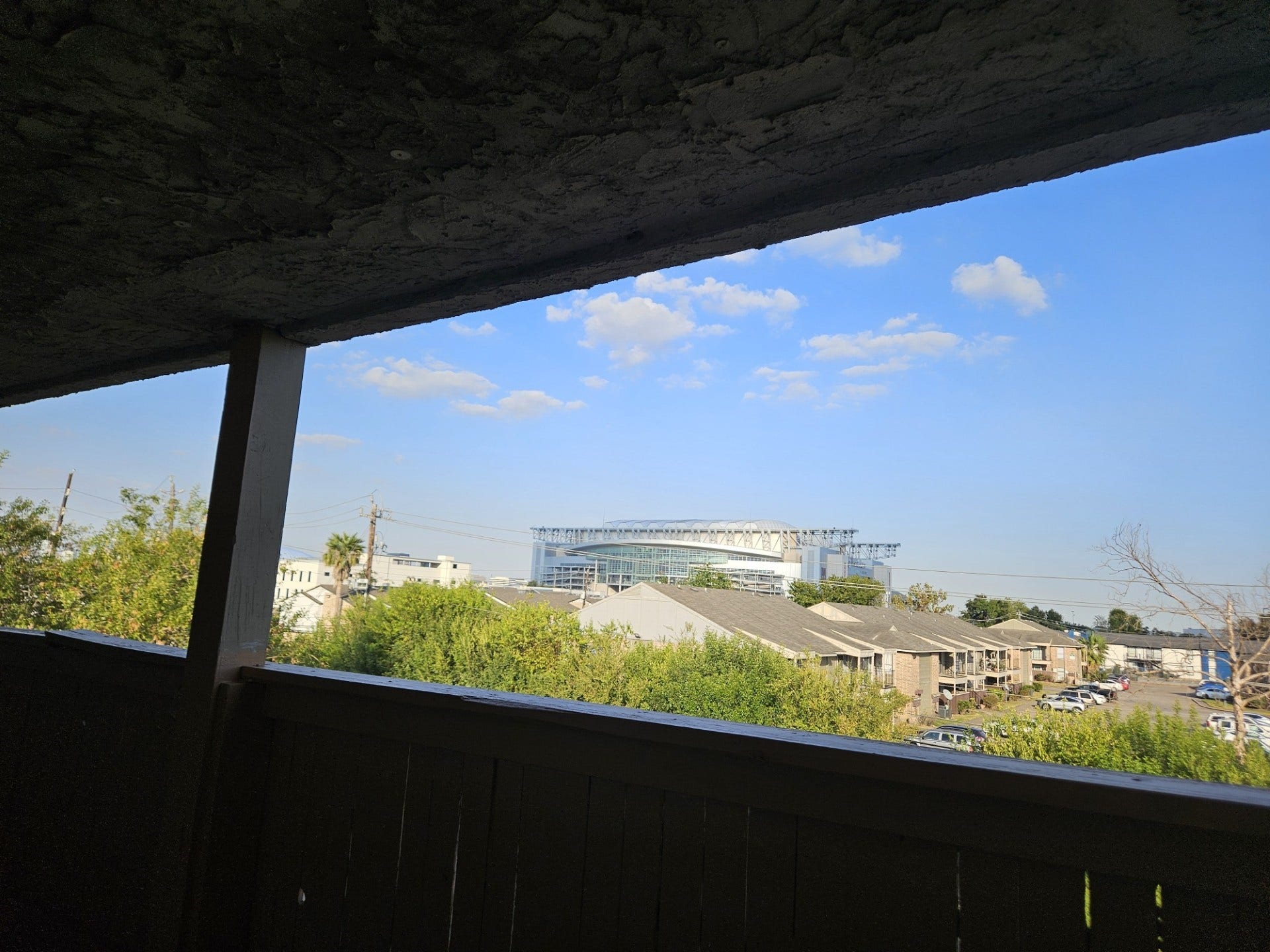 8433 Hearth Drive, #38, Houston, TX 77054 The View of NRG Stadium from the Balcony.