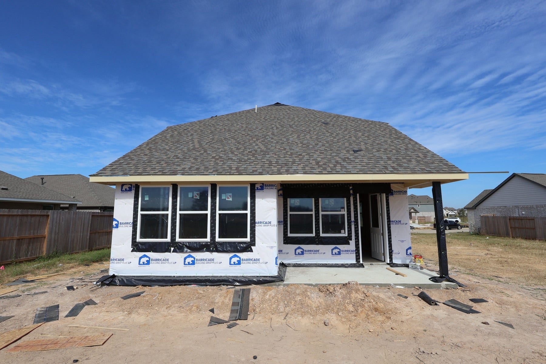 Backyard with covered patio - still under construction!