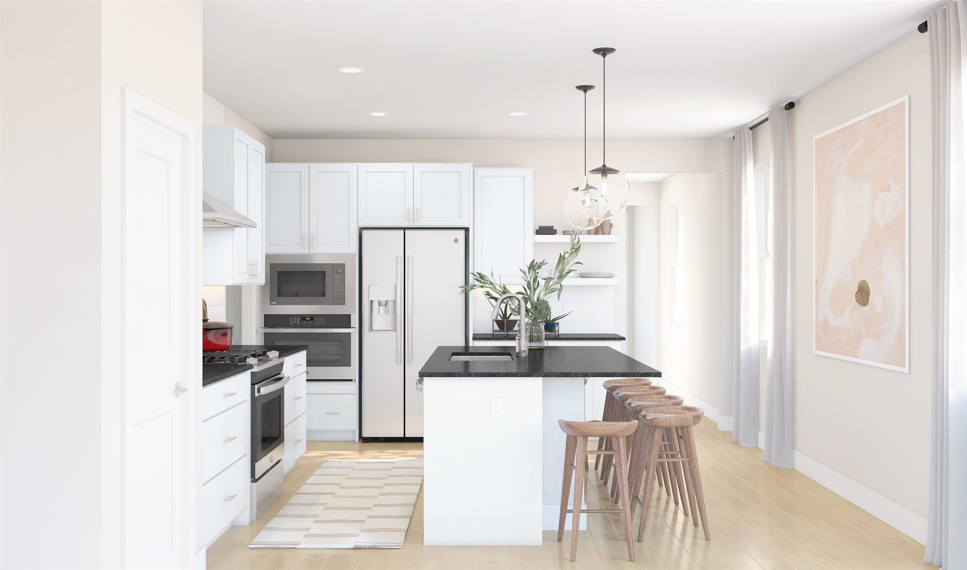 Lovely kitchen (*Artist rendering used for illustration purposes only. Colors/finishes may differ from the ones currently selected in the home.)