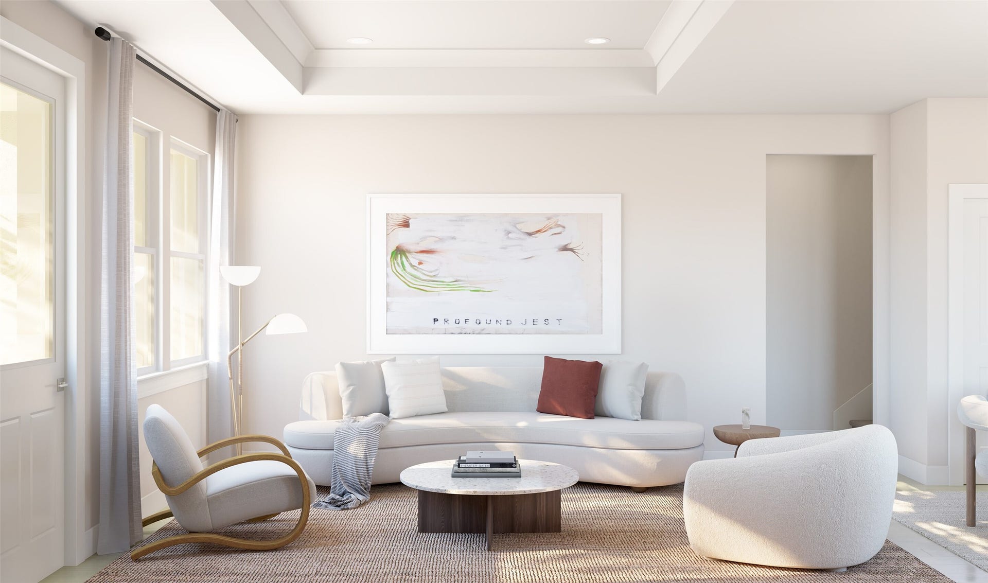 Open great room (*Artist rendering used for illustration purposes only. Colors/finishes may differ from the ones currently selected in the home.)