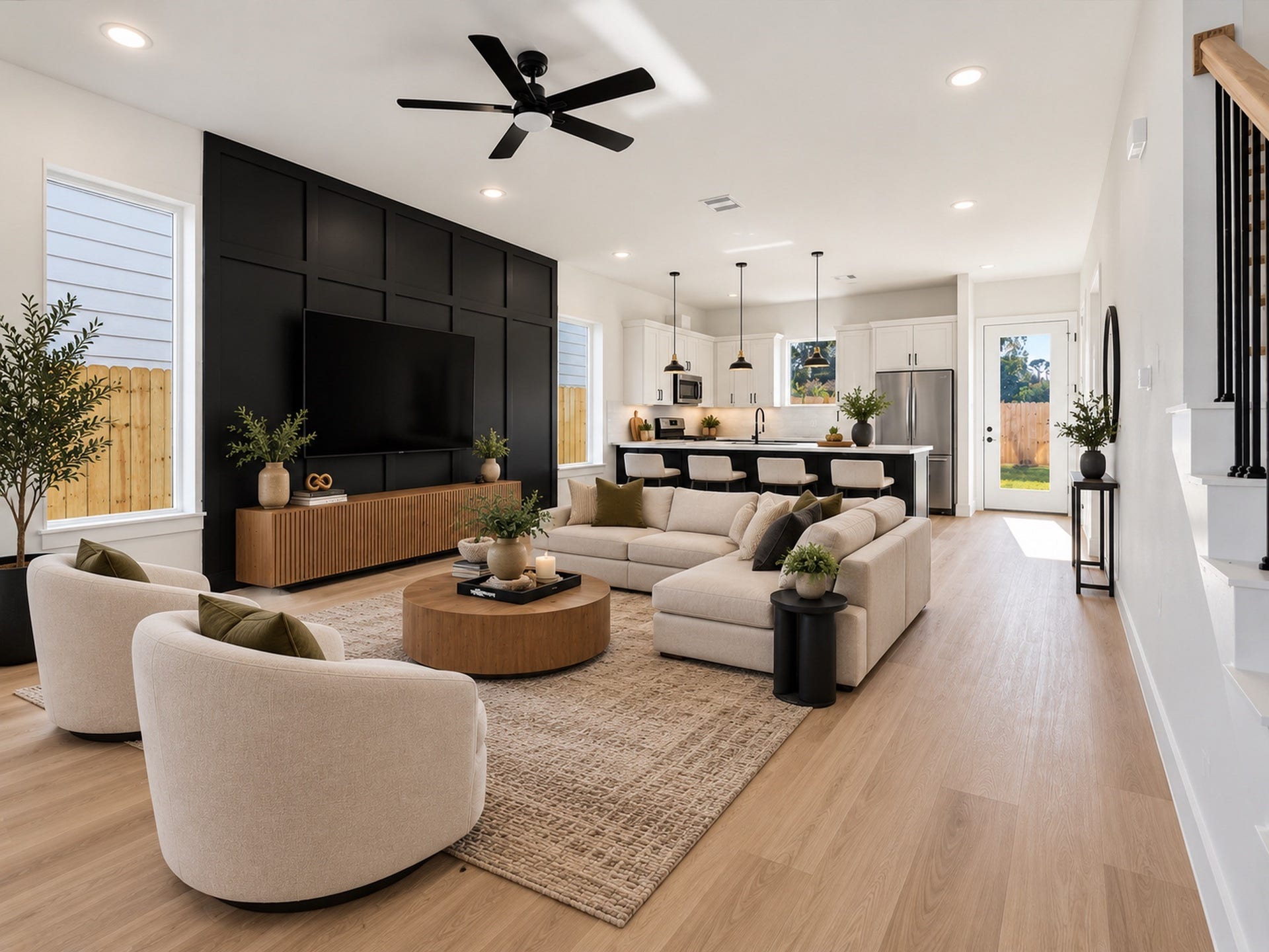 9119 Henrietta Street, #A/B, Houston, TX 77088 Virtually Staged: Open Concept Living area.