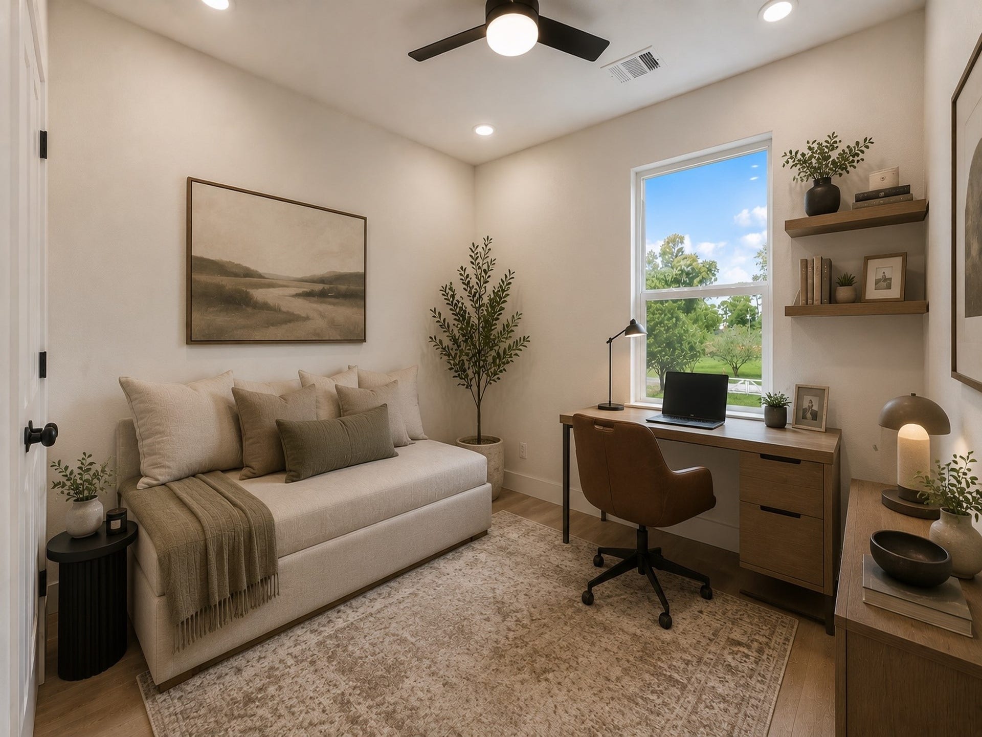 9119 Henrietta Street, #A/B, Houston, TX 77088 Virtually Staged:A bright secondary bedroom offers a comfortable space that's perfect for family, guests,
or a home office.