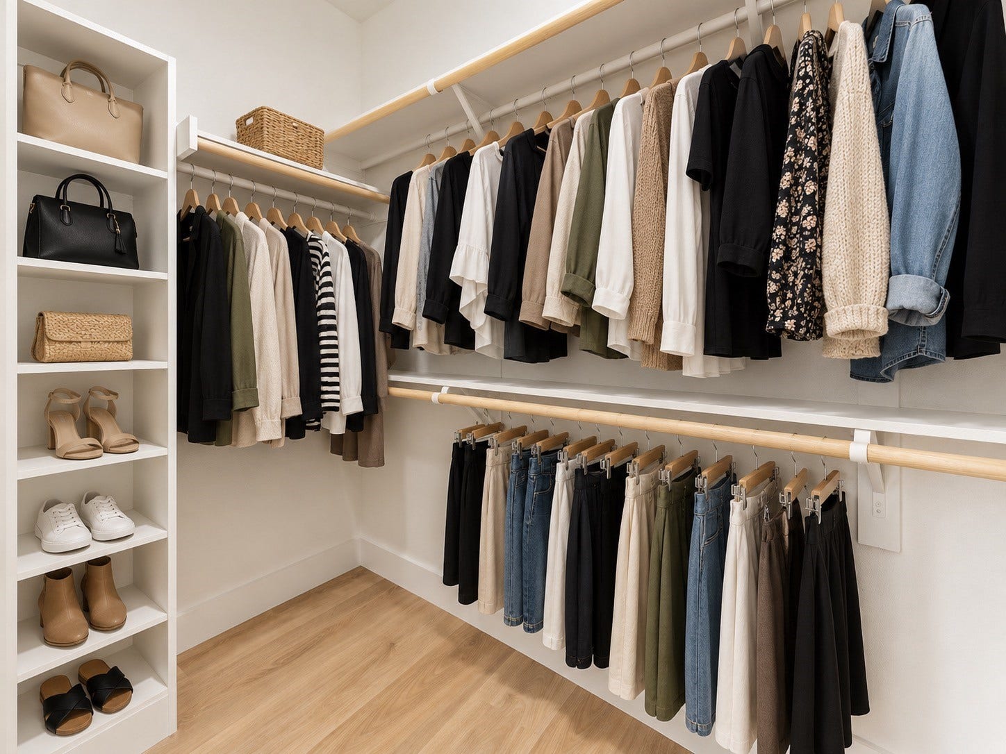 9119 Henrietta Street, #A/B, Houston, TX 77088 This is one of the primary suite walk in closets which features built in shelving and
plenty of hanging rods to keep wardrobes neatly organized.