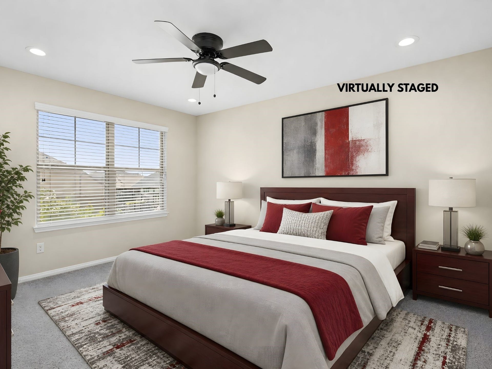 9423 Mineral Rock Lane, Richmond, TX 77407 Experience the elegance of bedroom #4, beautifully virtually staged with modern furnishings and a soothing color palette, inviting relaxation and comfort.