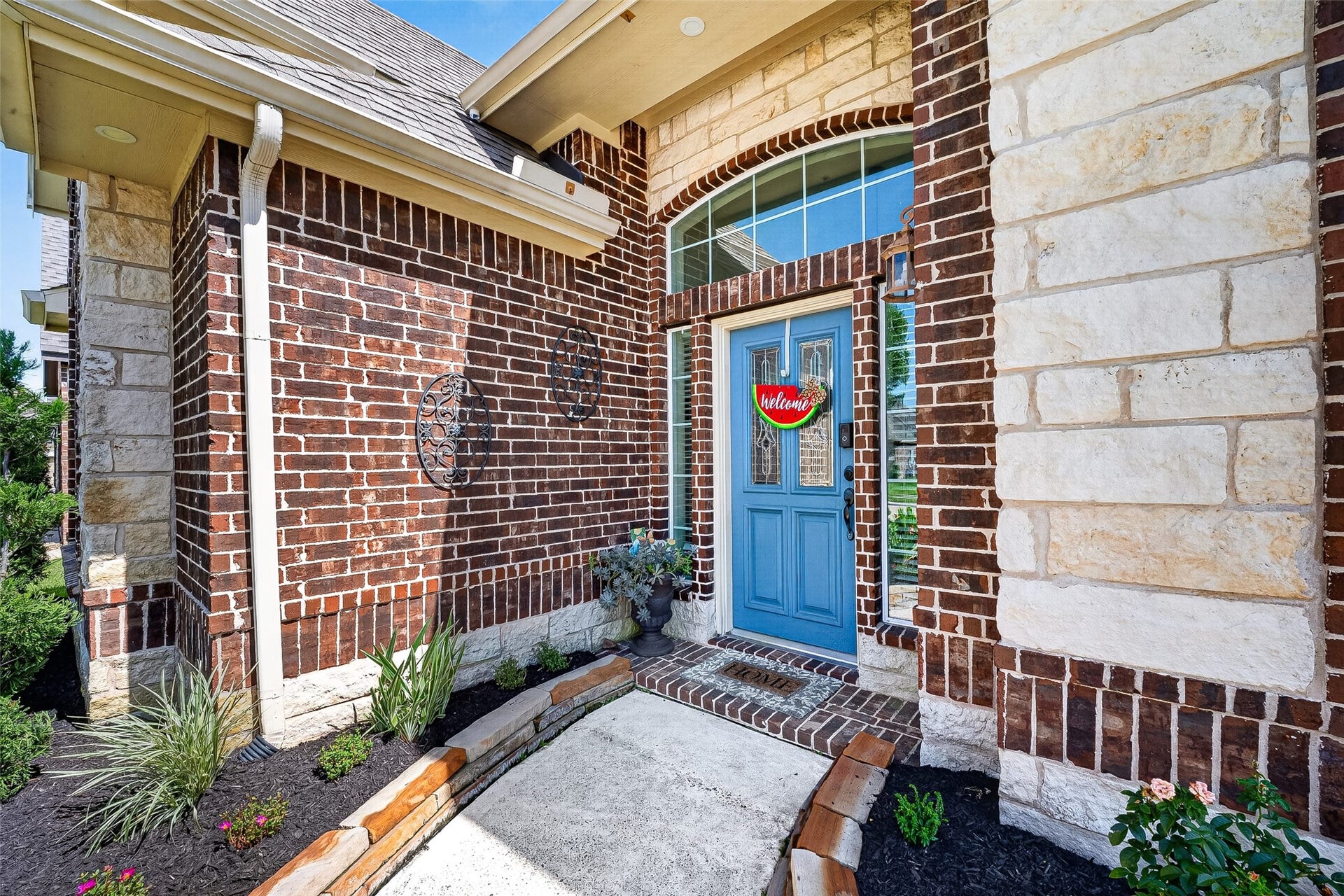 2414 Alexandra, Deer Park, TX 77536 Beautiful Front Entry Featuring a Striking Blue Door and Stone Accents