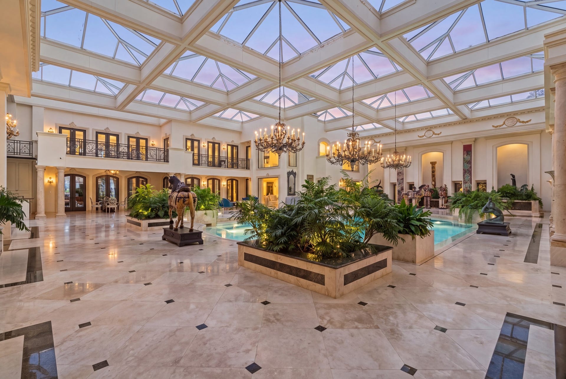 2115 River Oaks Boulevard, Houston, TX 77019 The pool atriums centerpiece for grand entertainment.