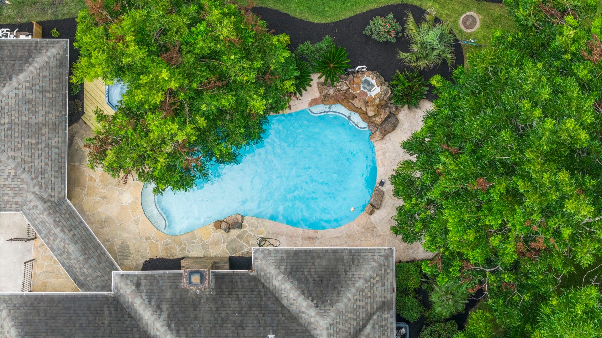 The setting offers an impressive sense of privacy rarely found in a neighborhood setting.