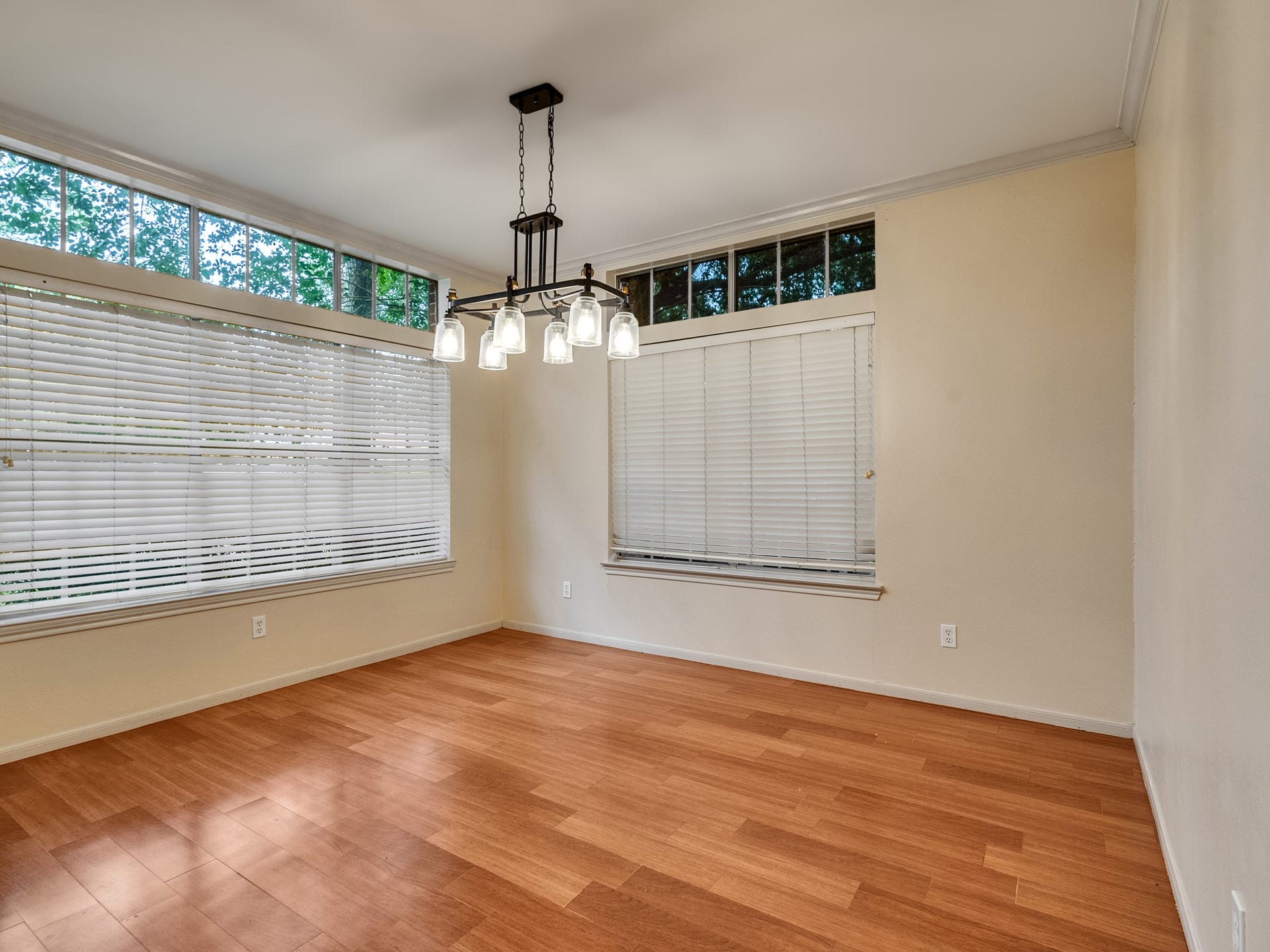 Formal dining room overlooking the front yard