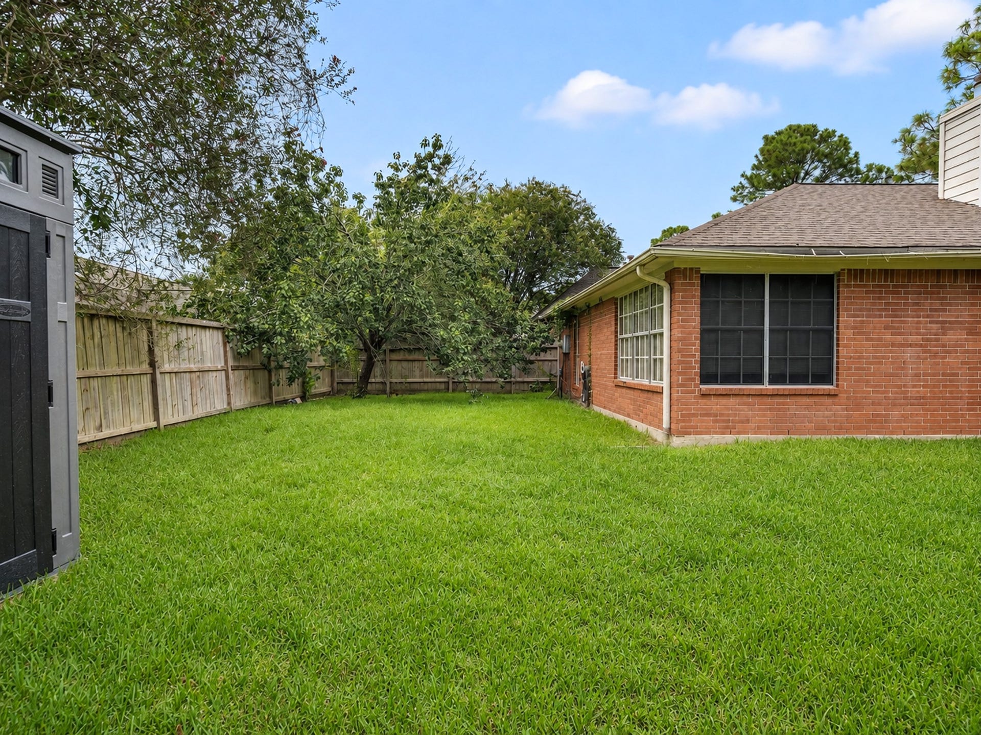 Full view of the backyard