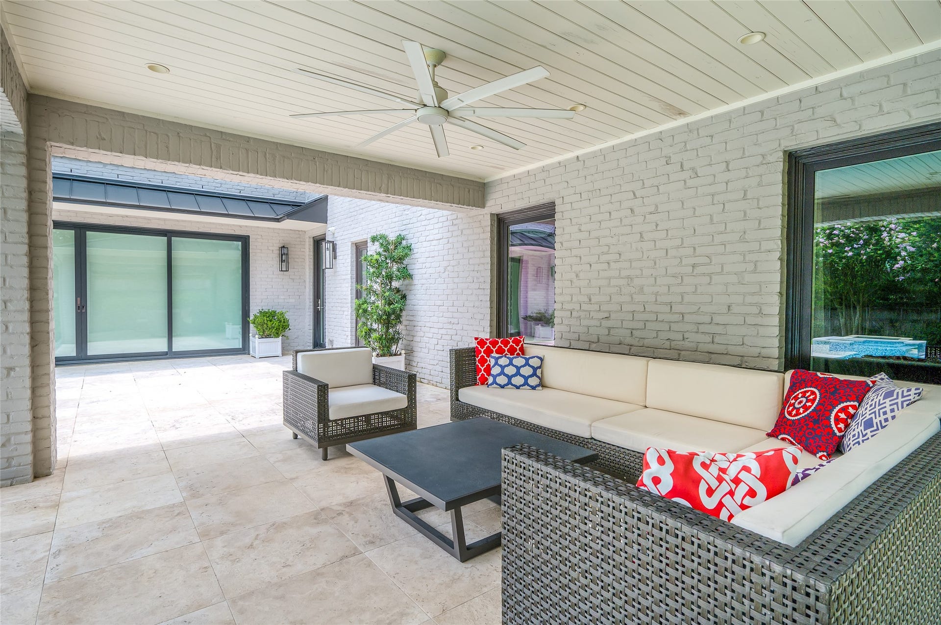 [Cabana Interior]
Note wood-plank ceiling.
