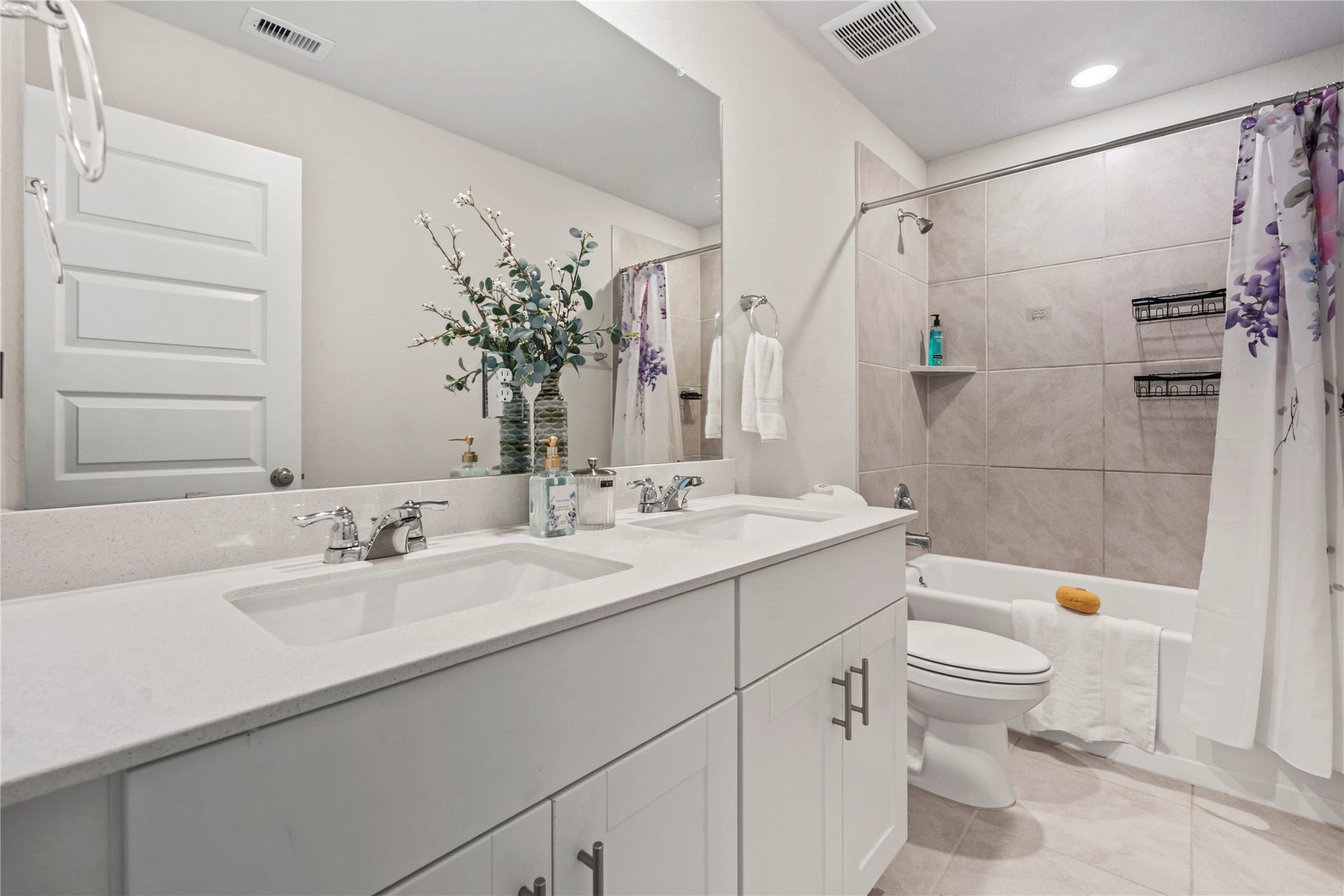 38527 Winding Meadows Drive, Magnolia, TX 77354 Fourth bathroom upstairs with double sinks.
