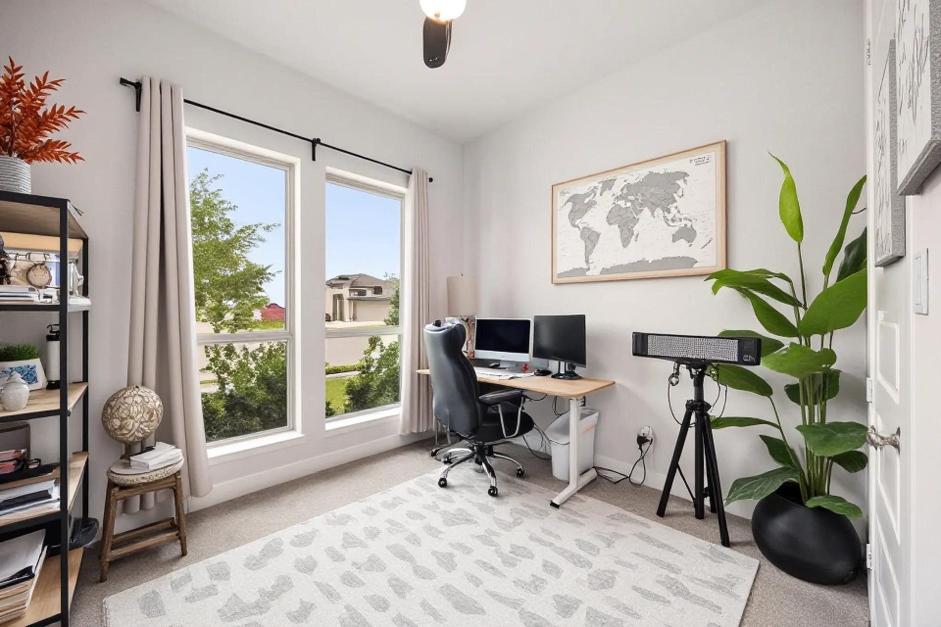 Beautiful Office with lots of natural lights [Virtually Staged]