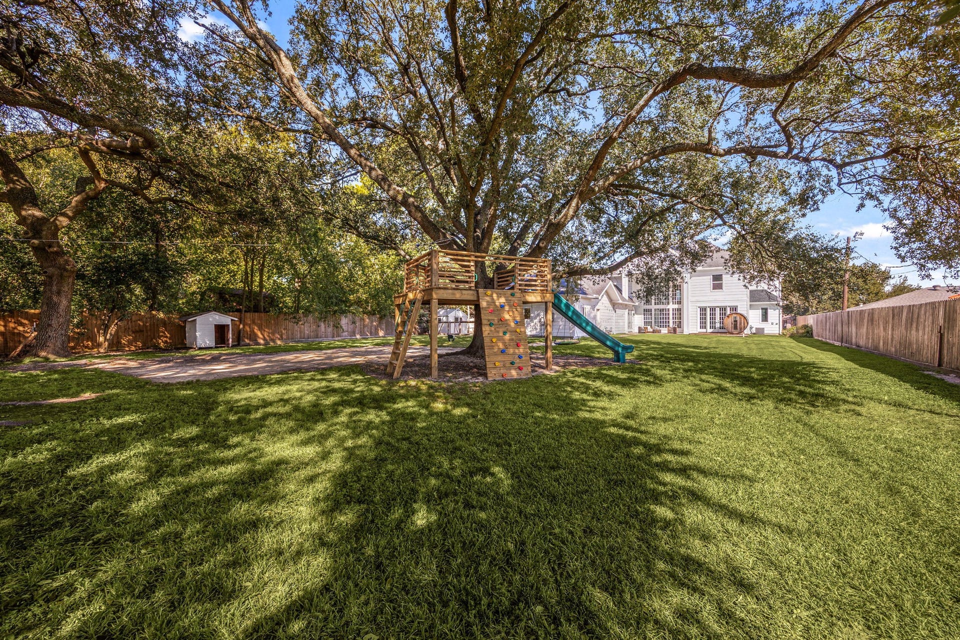 Beautiful Oak Trees with Custom Play Structure