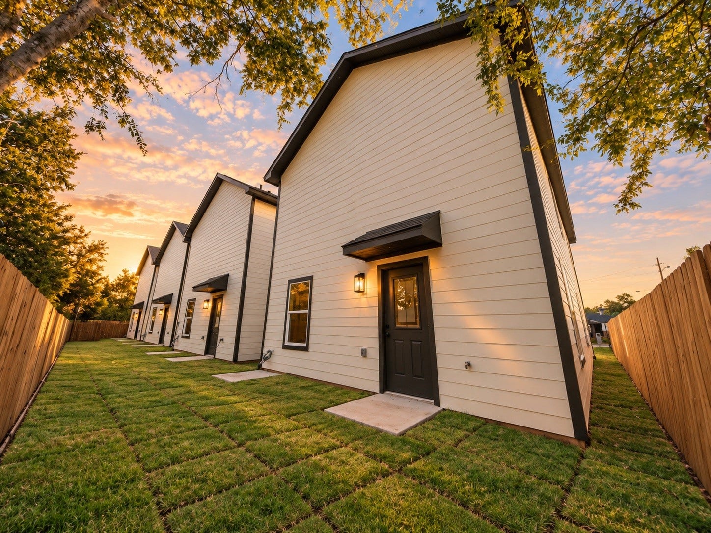 6671 Nielan Street, Houston, TX 77028 Rear exterior view showcasing the home's modern design, fully fenced backyard, private outdoor space & convenient access from the main living area.