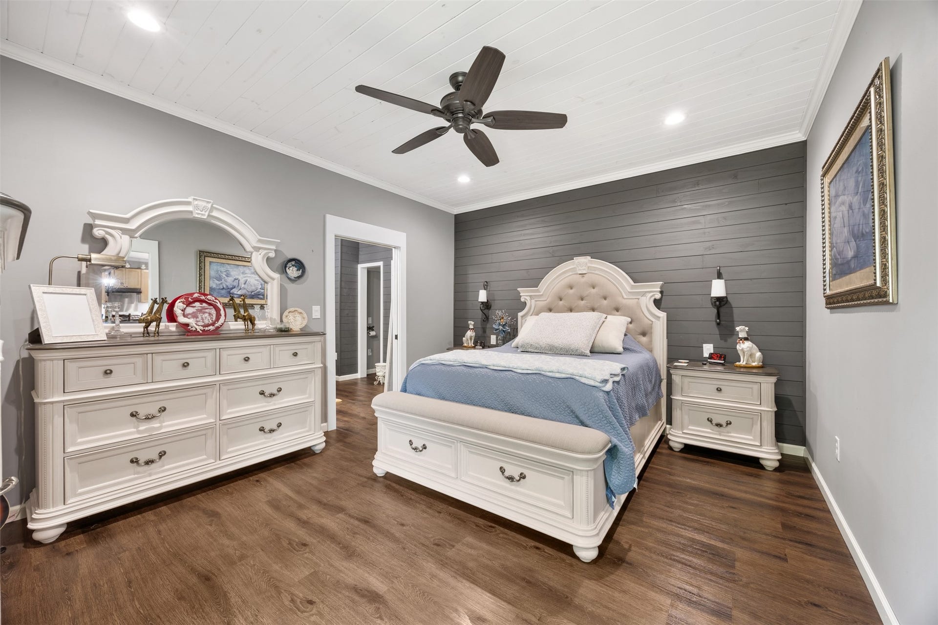 30902 Kate Drive, Magnolia, TX 77355 Primary Bedroom...the country feel continues throughout the home.