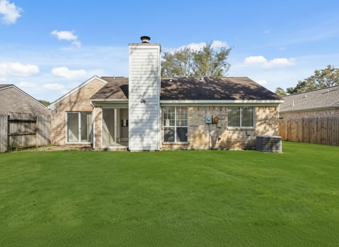 4522 Alamo Avenue, Sugar Land, TX 77479 Spacious backyard with plenty of room for outdoor enjoyment.