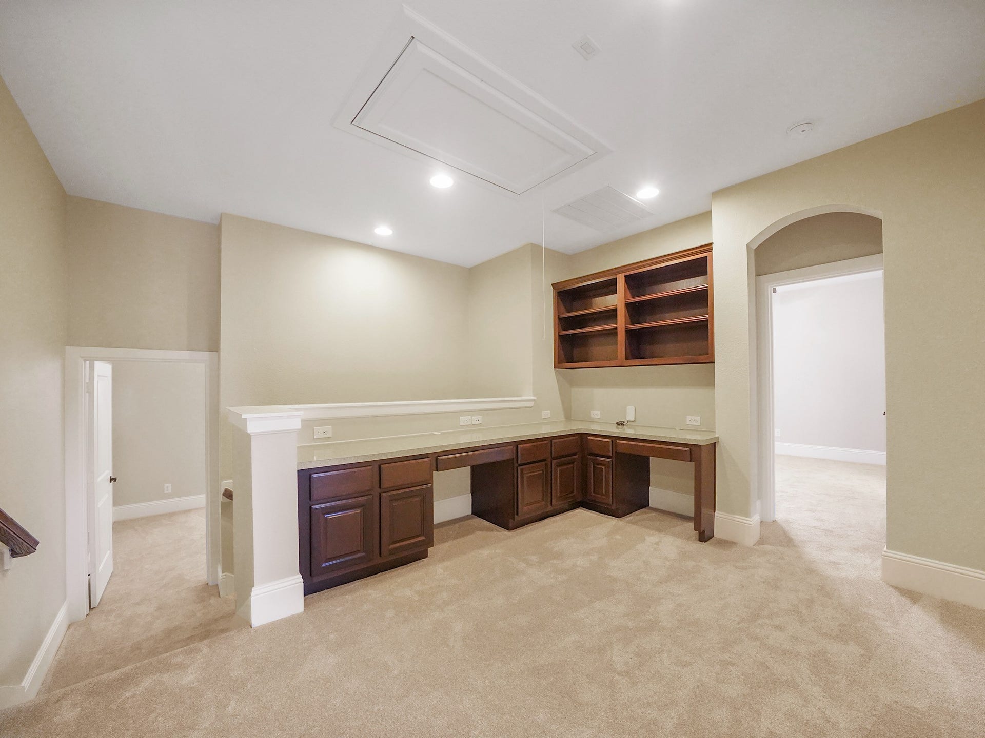 27710 Guthrie Ridge Lane, Katy, TX 77494 Upstairs, a built-in workstation creates a purposeful corner for homework, projects, or a quiet day of work.