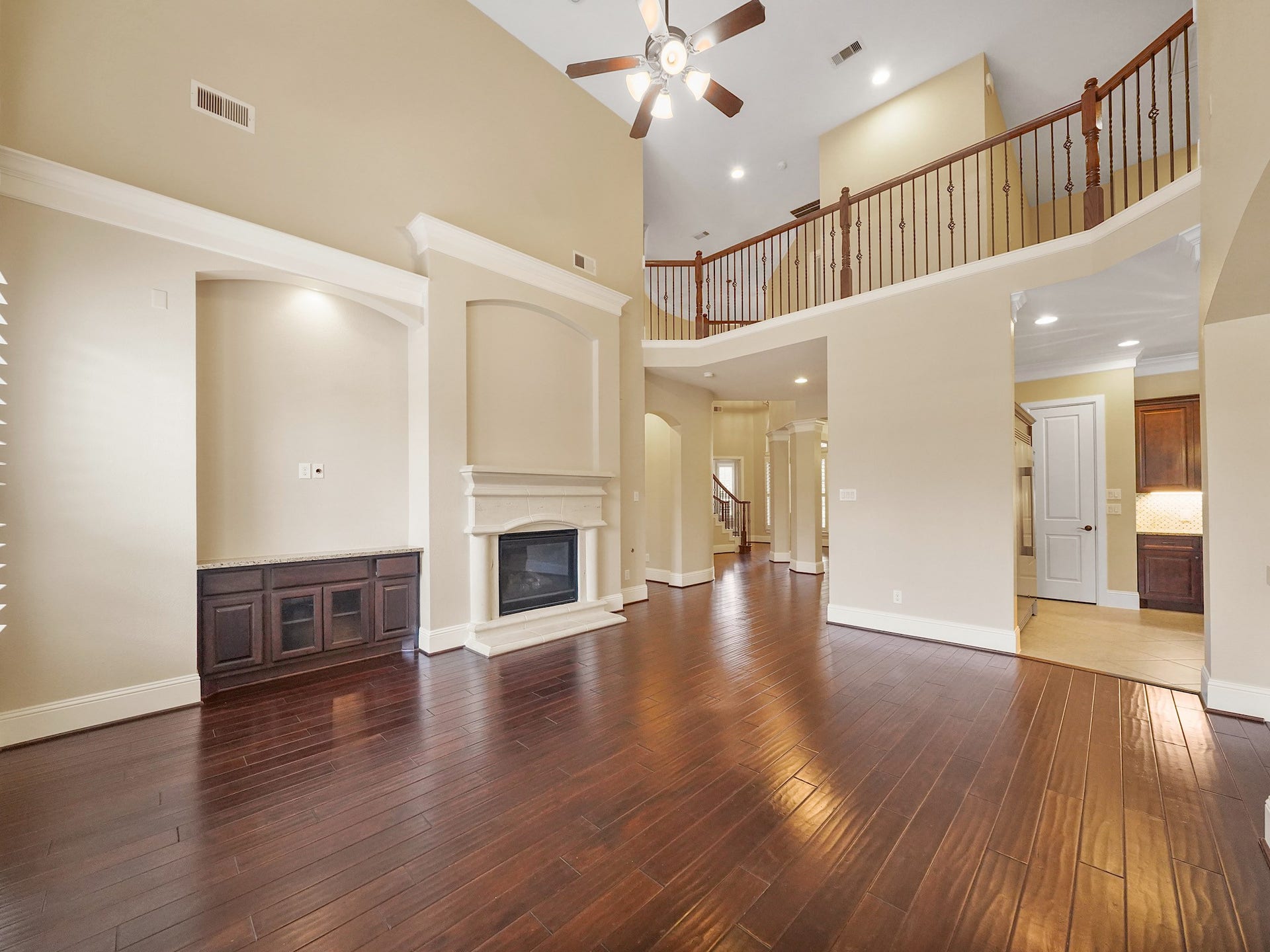 27710 Guthrie Ridge Lane, Katy, TX 77494 Look up to appreciate the two-story ceiling and open upstairs galleryarchitectural details that give the room an unmistakably grand feel.