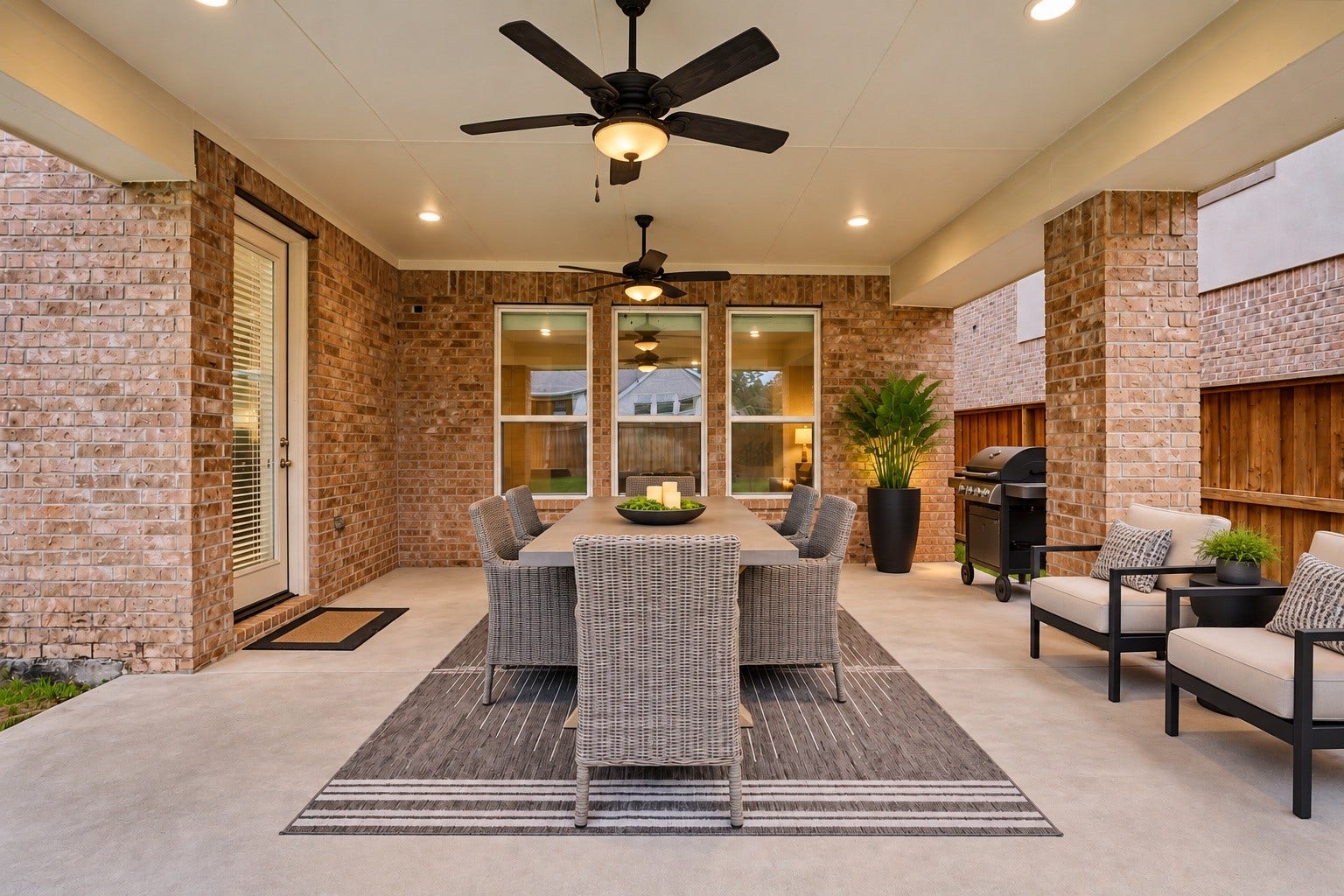 28216 Regal Wood Court, Spring, TX 77386 Elegant covered patio, room for outdoor entertaining. Digitally staged.