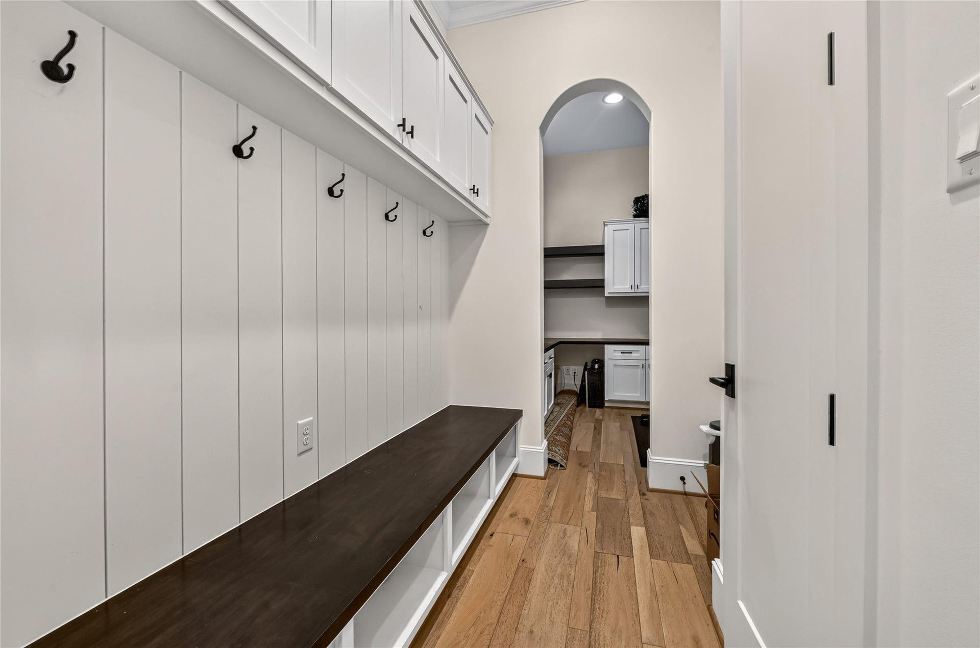 Mud room off the garage helps keep the rest of the house tidy.