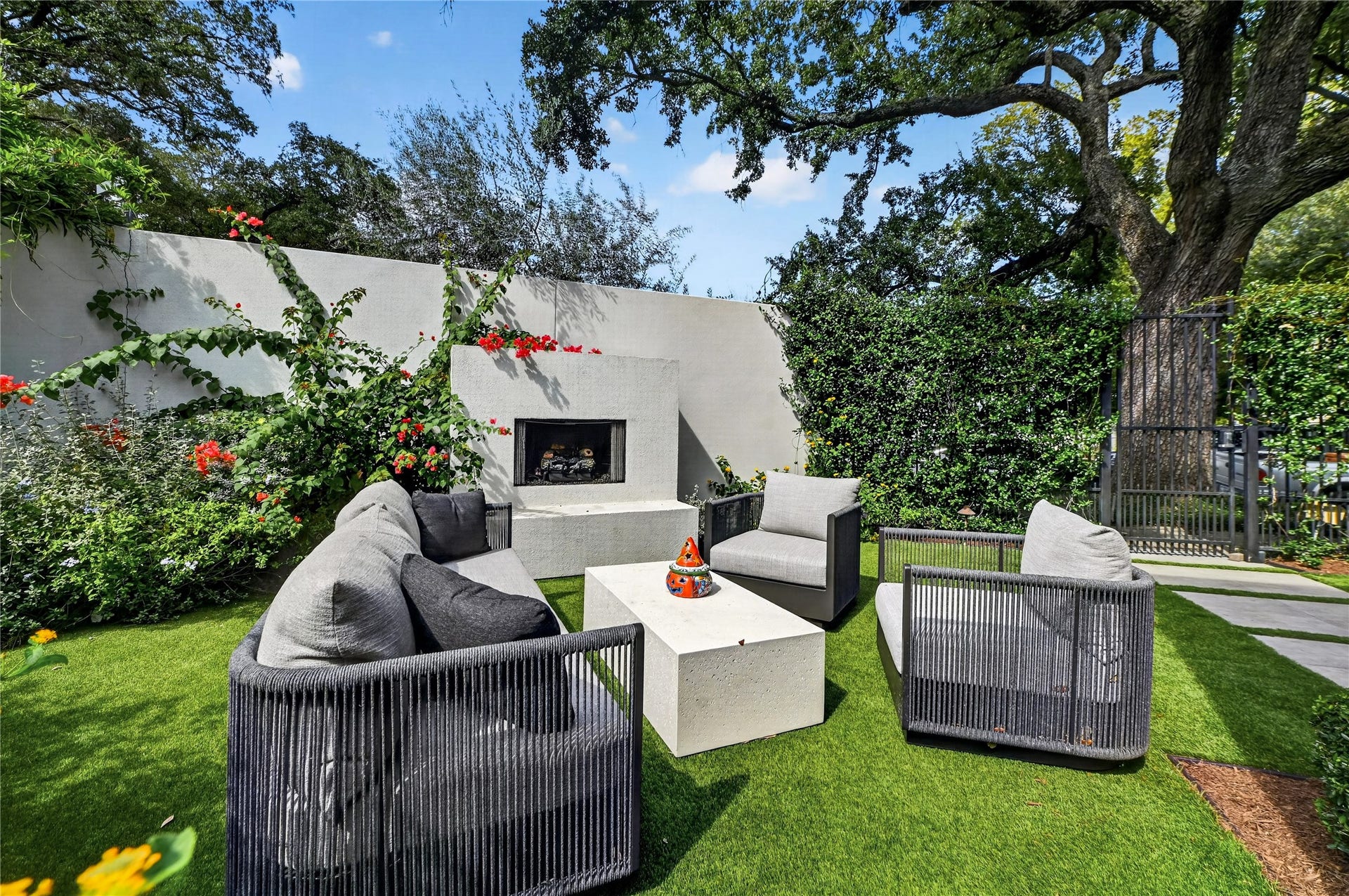 Enjoy evenings around the fire or enjoy a nice glass of wine on a sunny day.