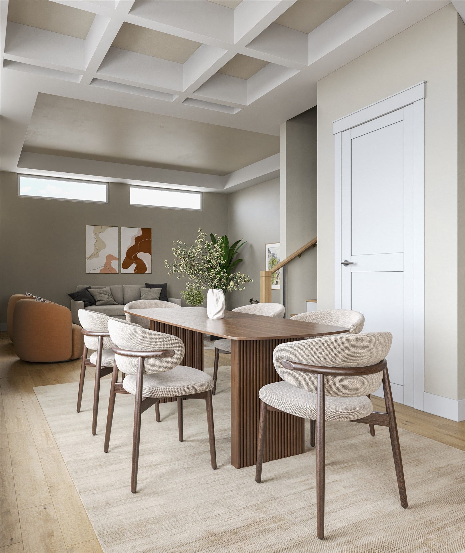 1846 W 23rd Street, Houston, TX 77008 This elegant three-story home features a second-floor dining area with an adjacent study/flex space, balcony, and powder room for versatile living.