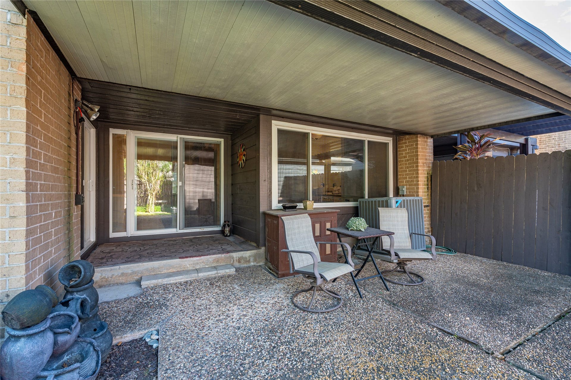 16530 Space Center Boulevard, Houston, TX 77058 Large covered back patio area.