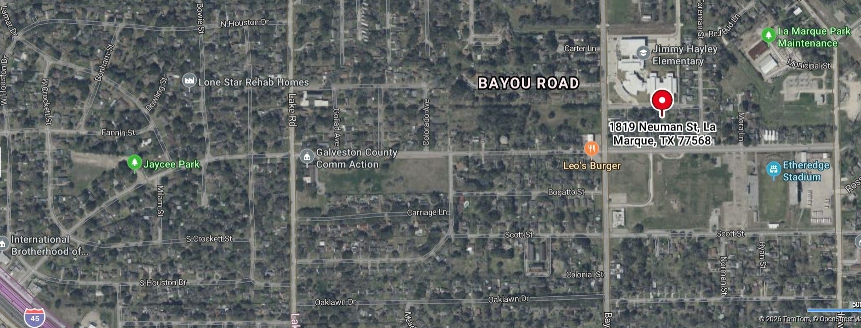 1819 Neuman Street, La Marque, TX 77568 Access to Interstate 1-45 providing quick connectivity for commuting and travel.