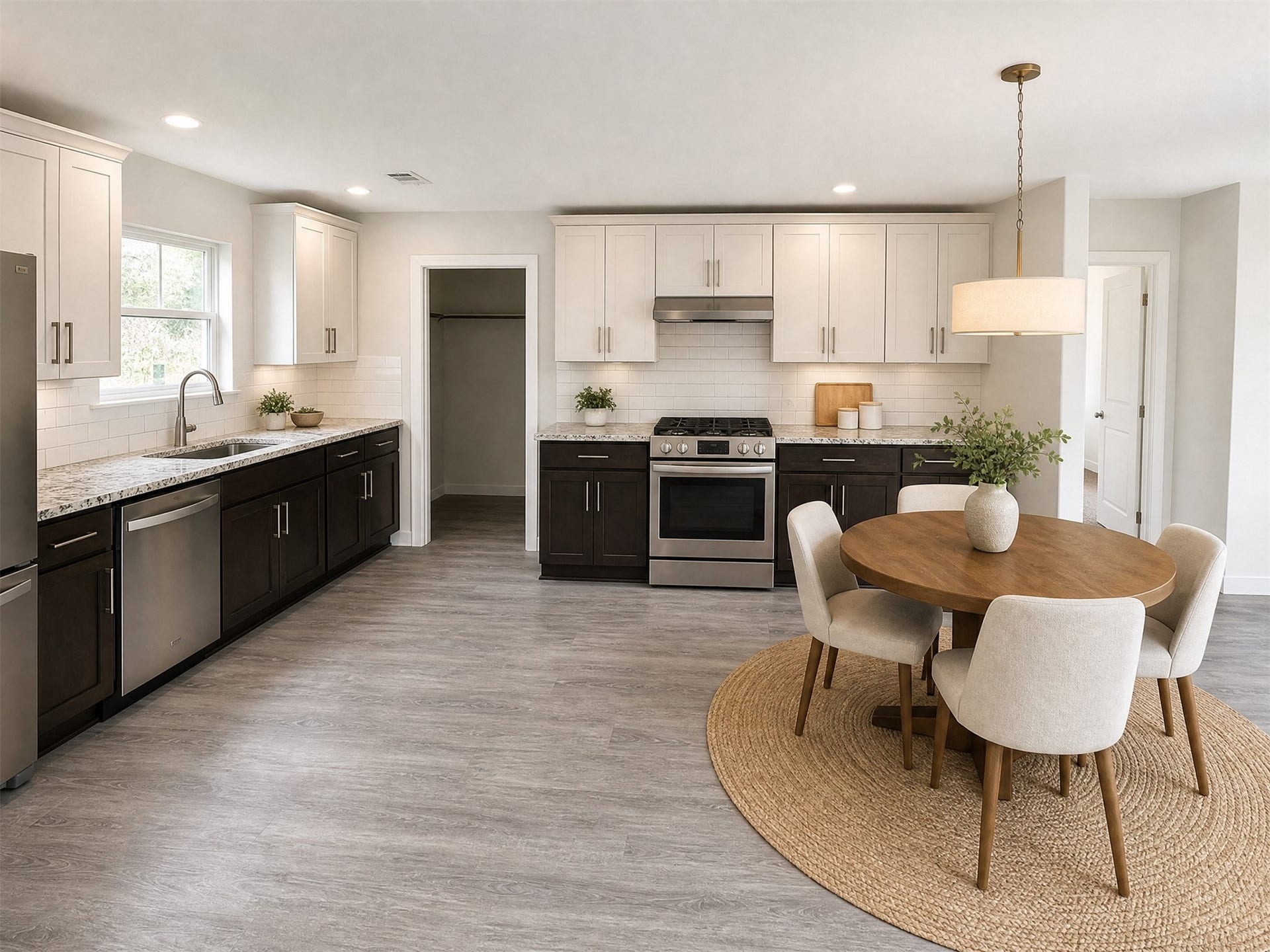 423 N Carolina Street, Houston, TX 77029 Finished cabinetry and dining space create a welcoming kitchen.