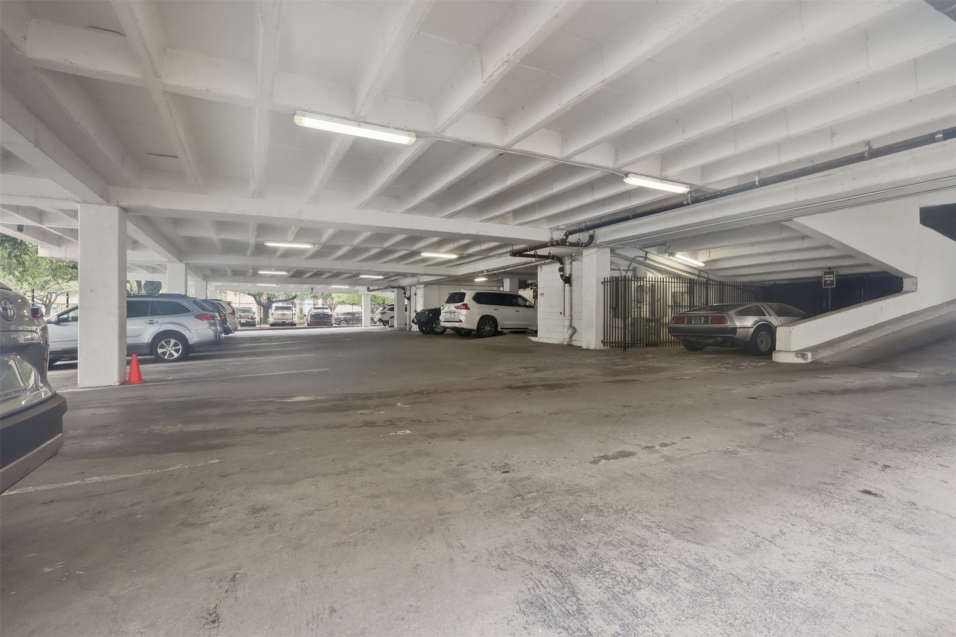Secure parking garage with plenty of unassigned parking
