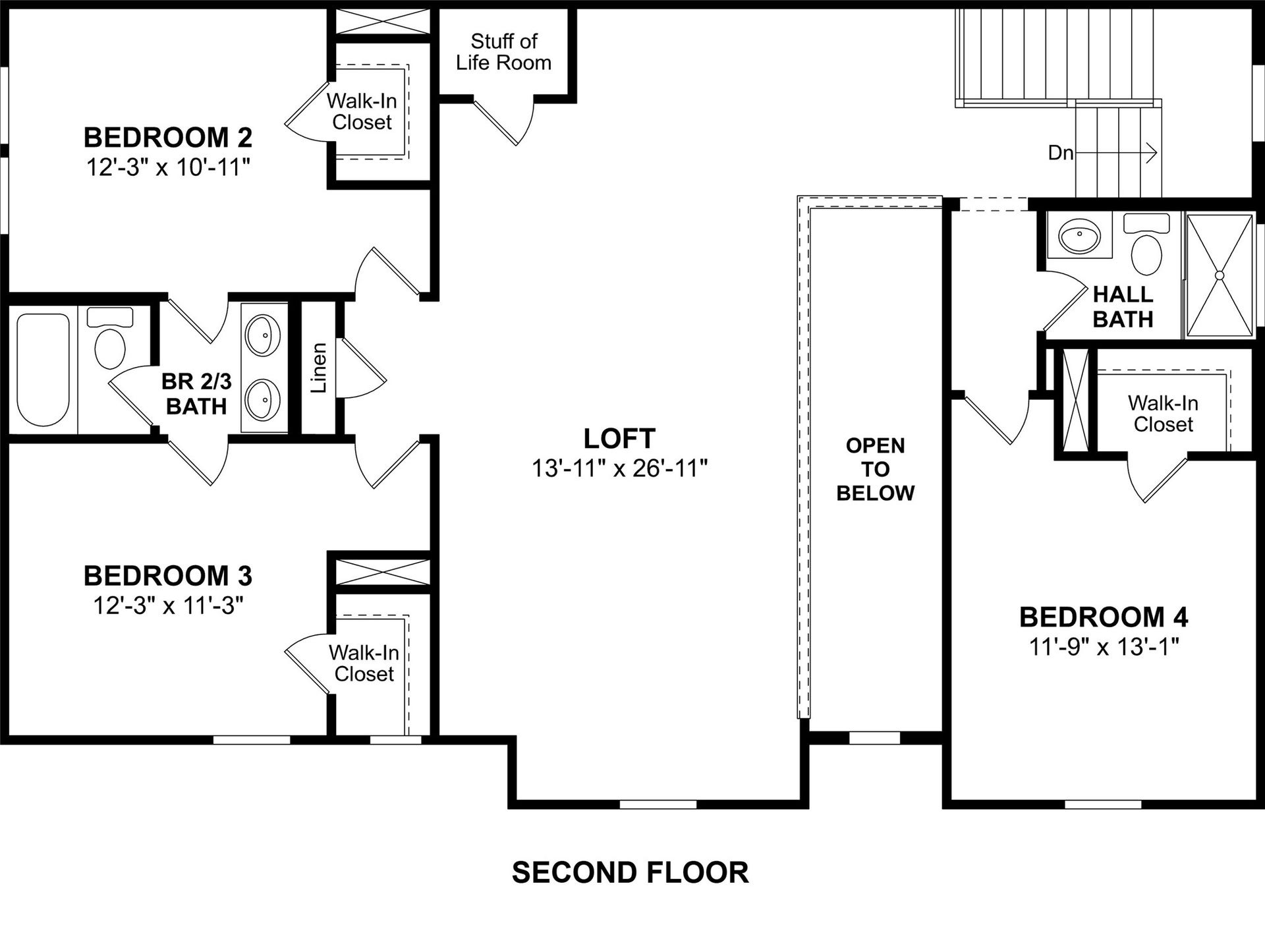 1065 Apple Ridge Road, Magnolia, TX 77363 The Stirling floor plan by K. Hovnanian Homes. 2nd Floor shown. *Prices, plans, dimensions, features, specifications, materials, and availability of homes or communities are subject to change without notice or obligation.