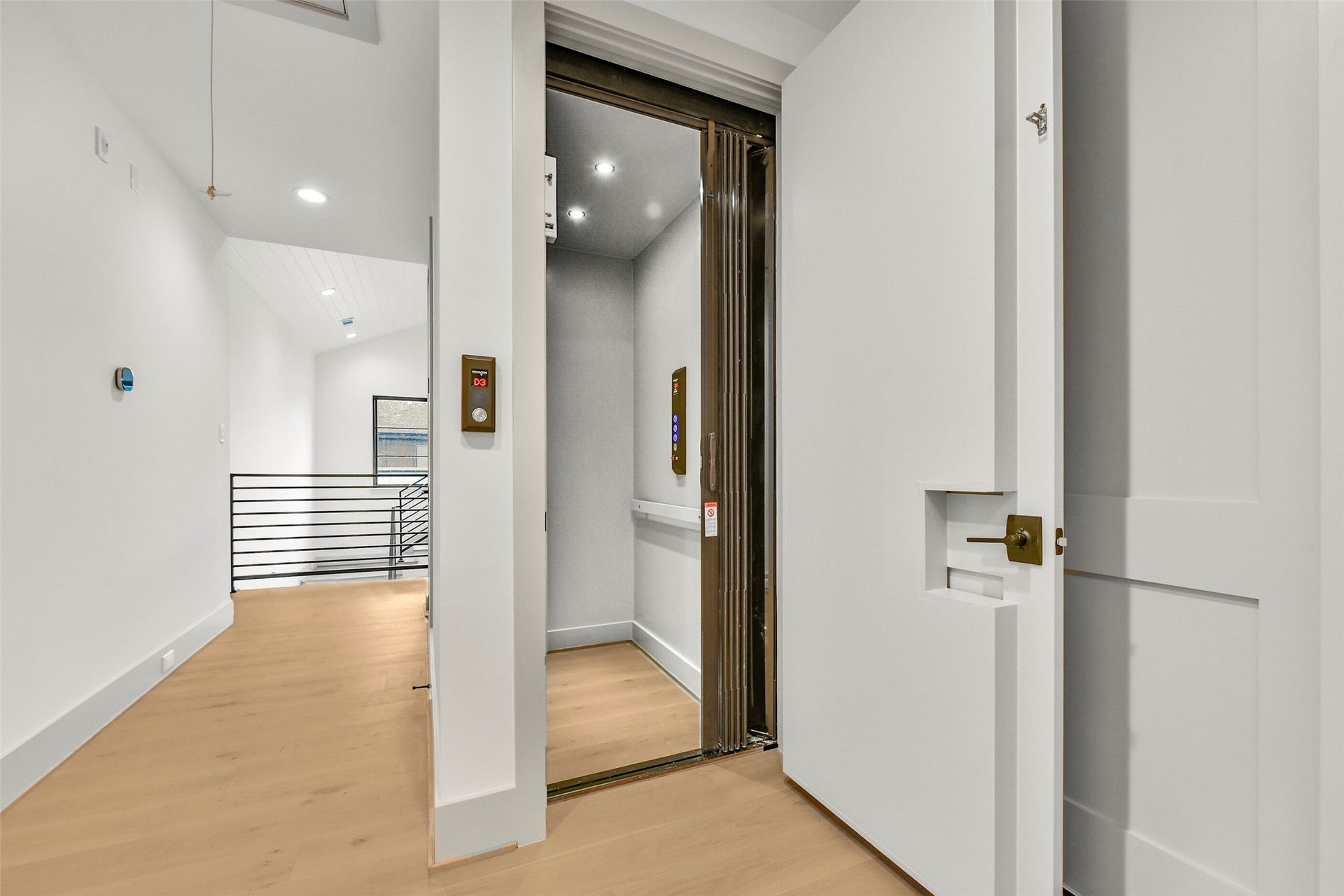 The elevator is installed and accesses all levels!