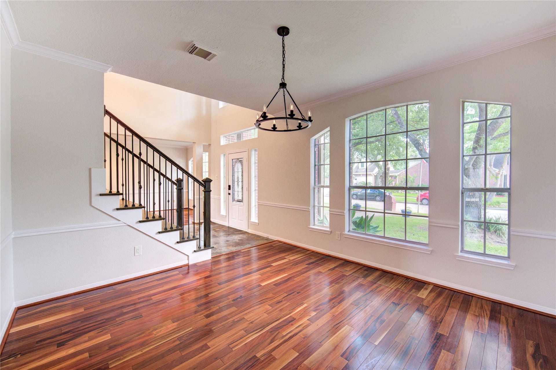 1016 Applewood Drive, Friendswood, TX 77546 Formal Dining looking back to front door and staircase for upstairs bedrooms