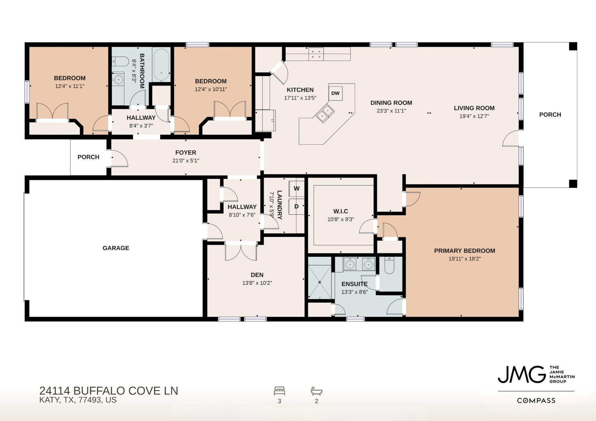 24114 Buffalo Cove Lane, Katy, TX 77493 A view of the floorplan showing how versatile the home can be.