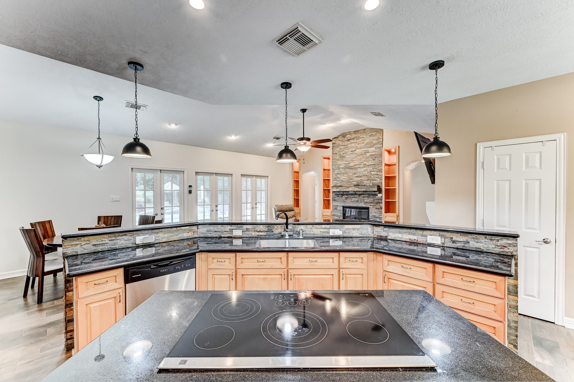 22623 Three Pines Drive, Hockley, TX 77447 Spacious island kitchen designed for cooking & entertaining