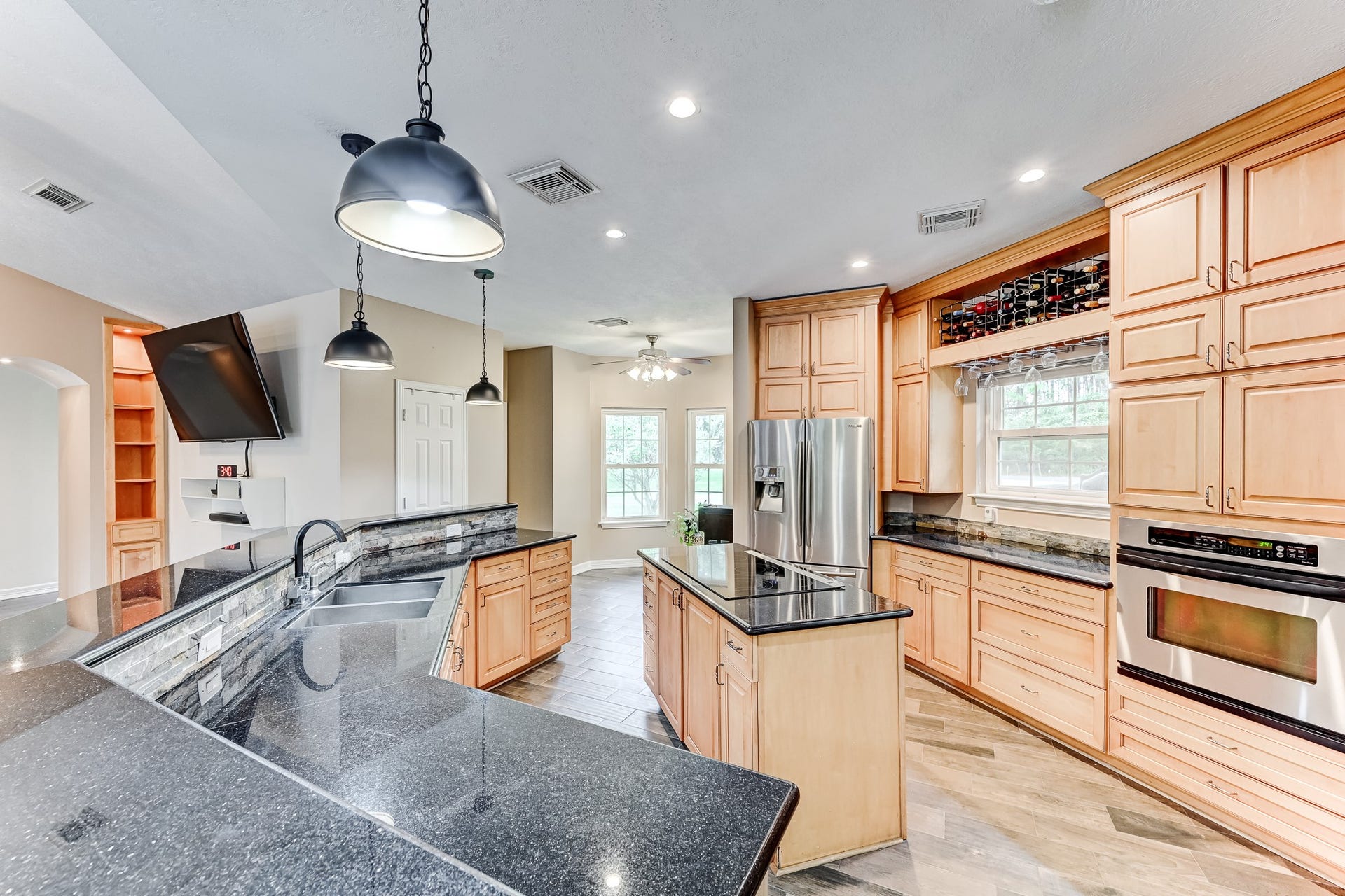 22623 Three Pines Drive, Hockley, TX 77447 Beautiful open kitchen with abundant cabinetry & counter space