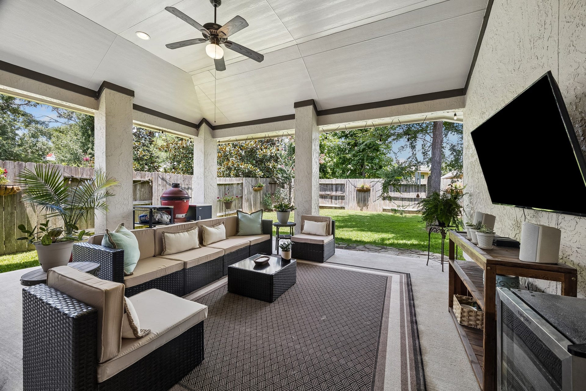 162 Elderberry Trail, Montgomery, TX 77316 Wow! Amazing outdoor space! Oversized covered patio.