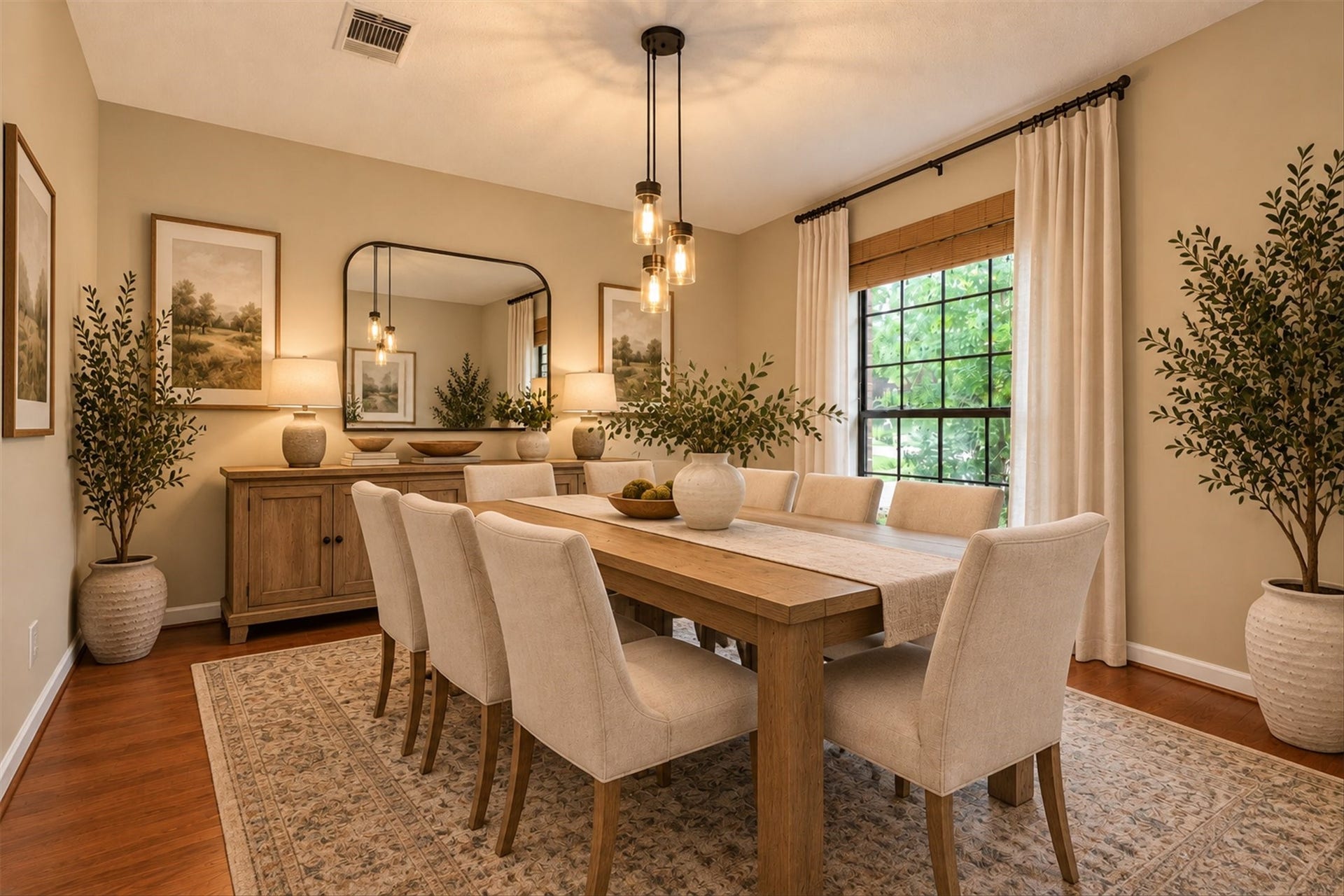 42 Thorn Berry Place, The Woodlands, TX 77381 Virtually staged dining