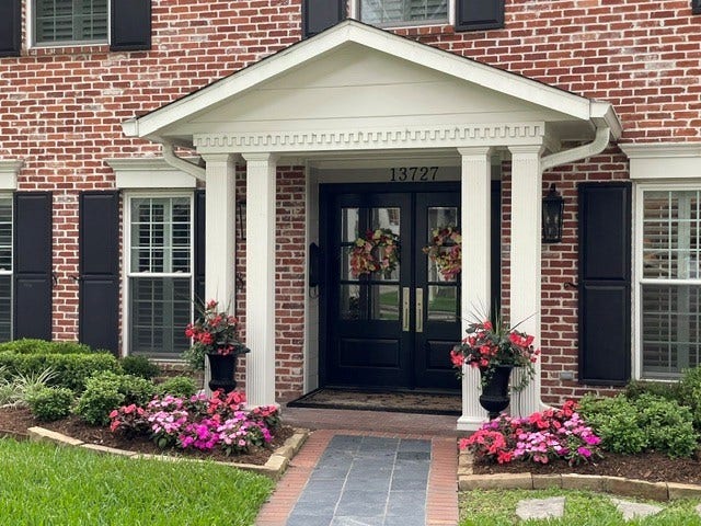 13727 Camara Lane, Houston, TX 77079 Gorgeous entryway has double doors and tasteful wallpaper. (2023) Professional photos coming next week!