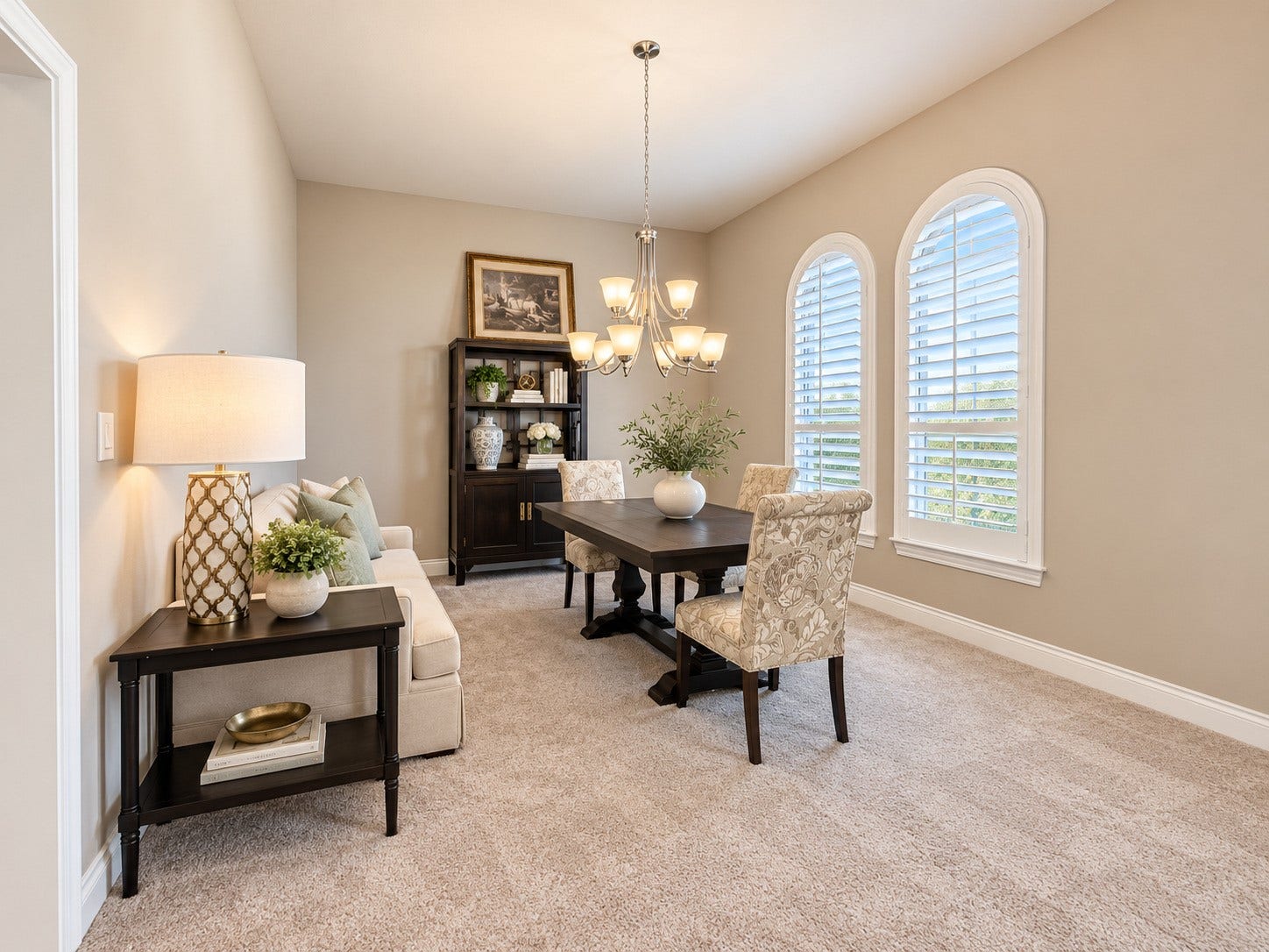 3414 Magnolia Shores Lane, Pearland, TX 77584 Another perspective of the spacious living and dining areas, highlighting the home's comfortable, connected layout.