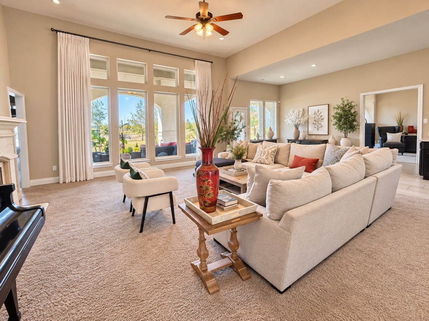3414 Magnolia Shores Lane, Pearland, TX 77584 Another view of the family room highlighting its generous proportions and inviting layout